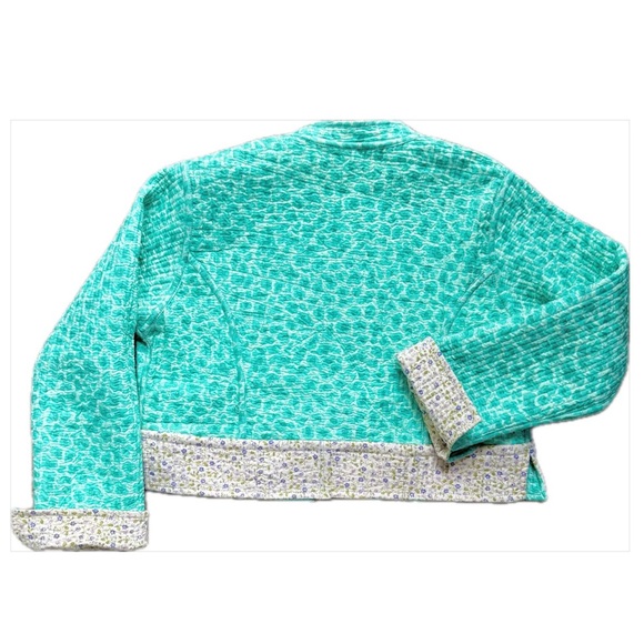 Reversible Quilted Cotton Blazer Jacket with Floral Brooch Cropped M, FBC Studio - Picture 13 of 17